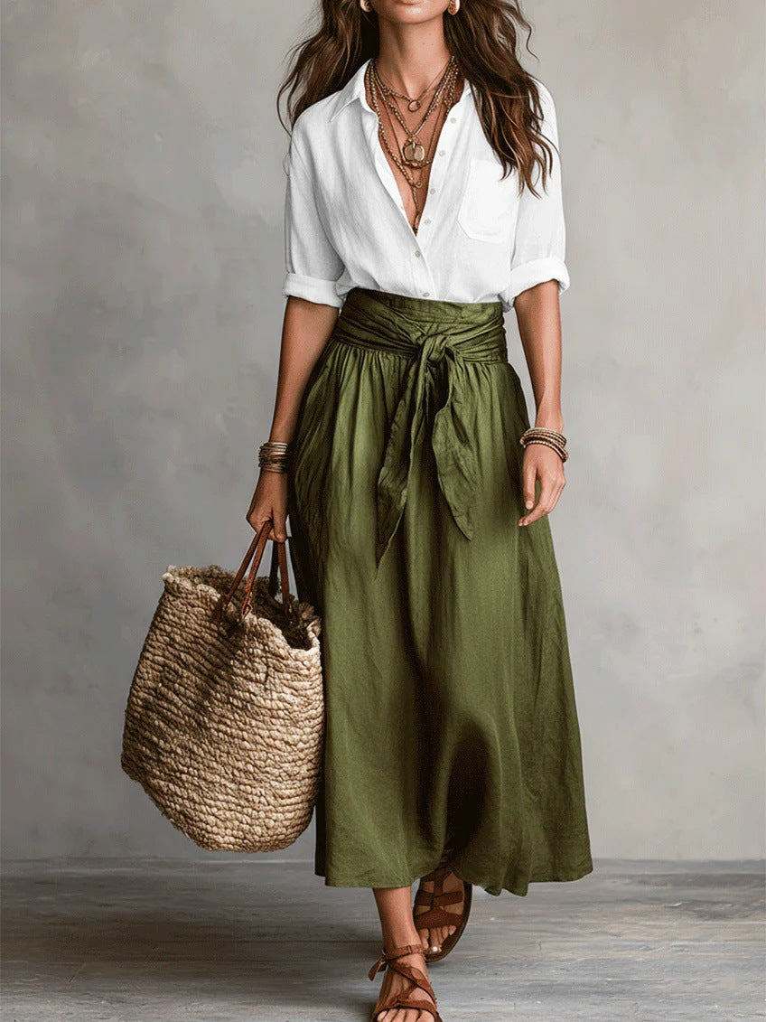 Barbara | Tie-Waist Midi Set
