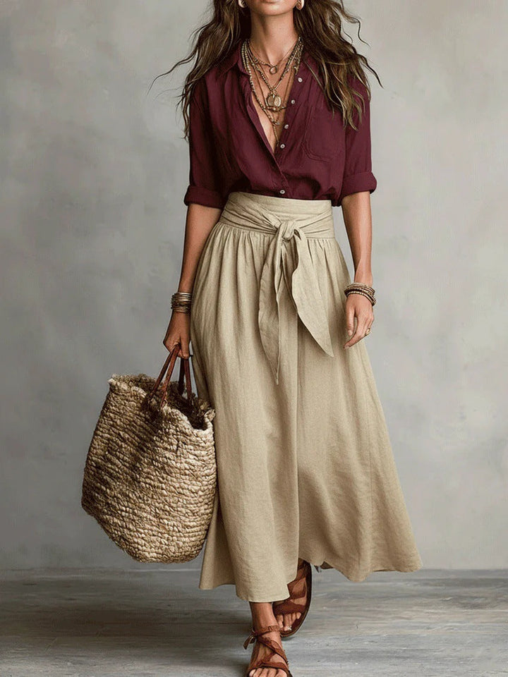 Barbara | Tie-Waist Midi Set