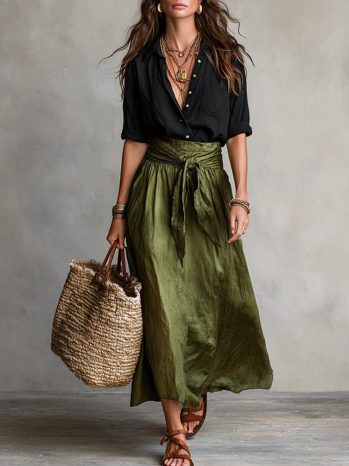 Barbara | Tie-Waist Midi Set