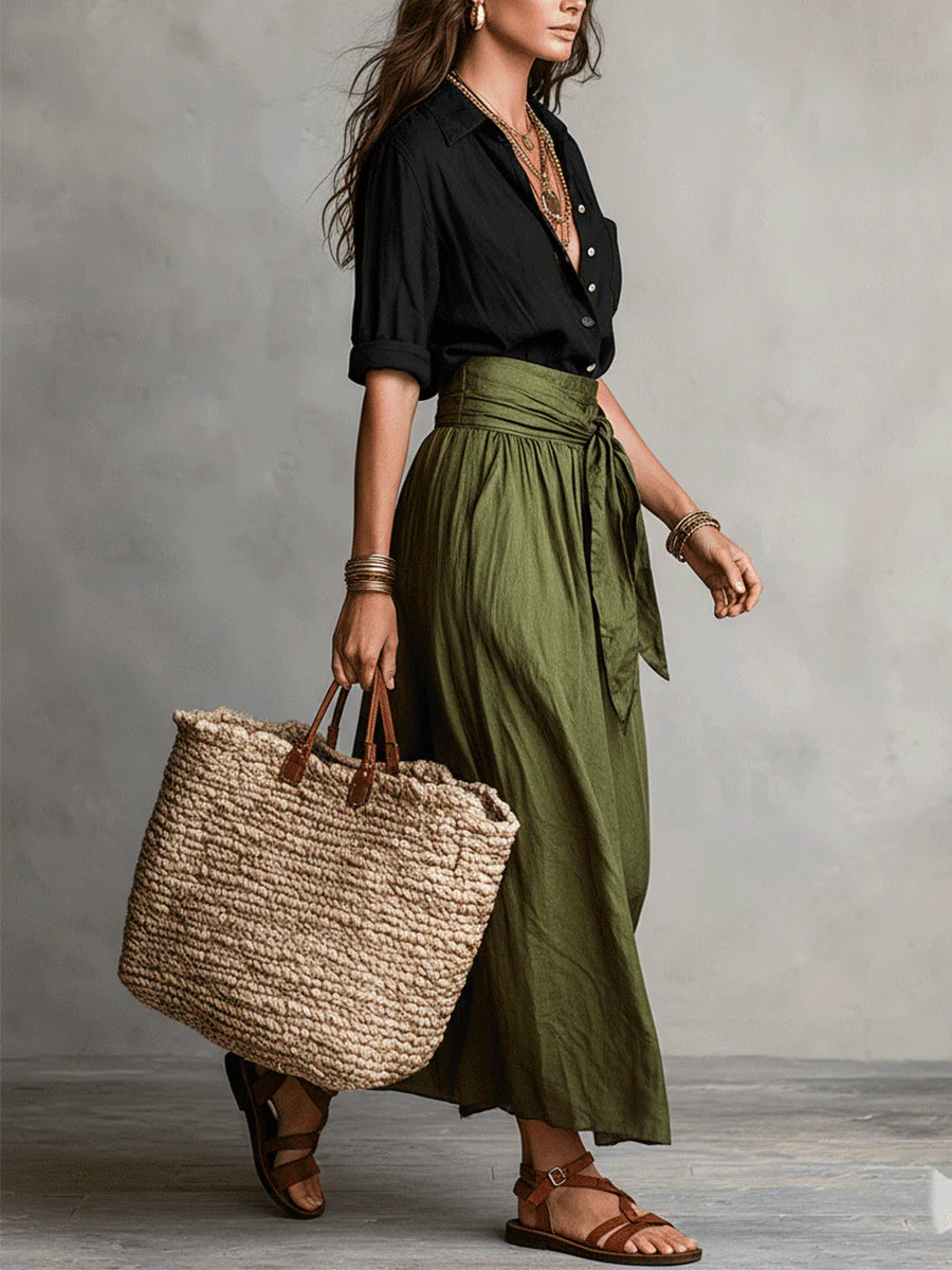 Barbara | Tie-Waist Midi Set